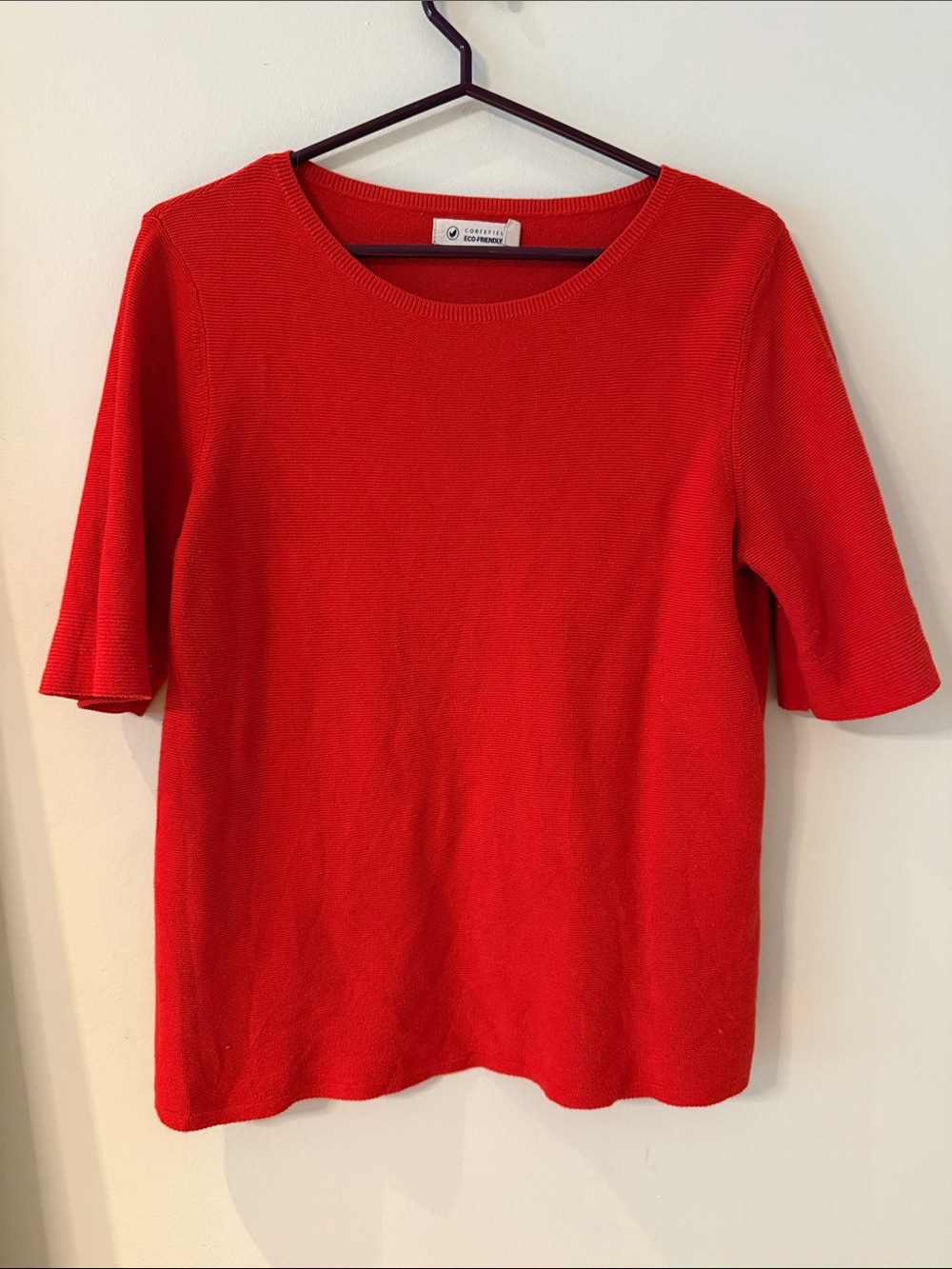 Classic Red Short-Sleeve Knit Top by Courtenay & Co.